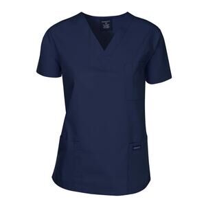 Dagacci Unisex Navy V-neck Short Sleeve Medical Uniform Scrub Top T1000 - XS